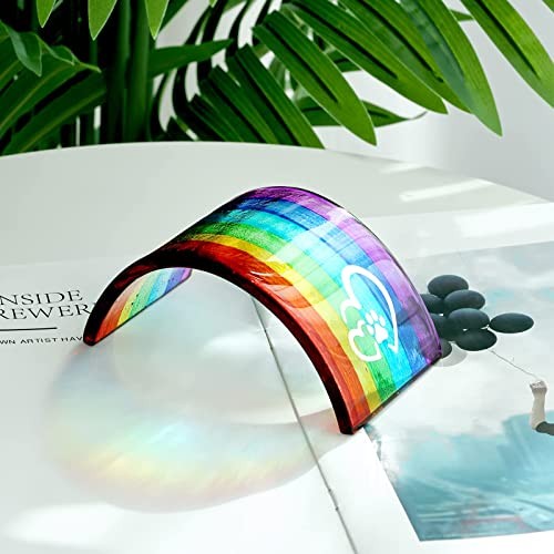 Huray Rayho Rainbow Bridge Fused Glass 3D Colorful Memorial Gift for Pet Lover