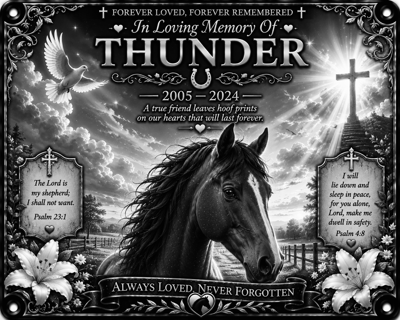 Personalised Pet Memorial Plaque Custom Photo Engraved Aluminium Dog Cat Horse
