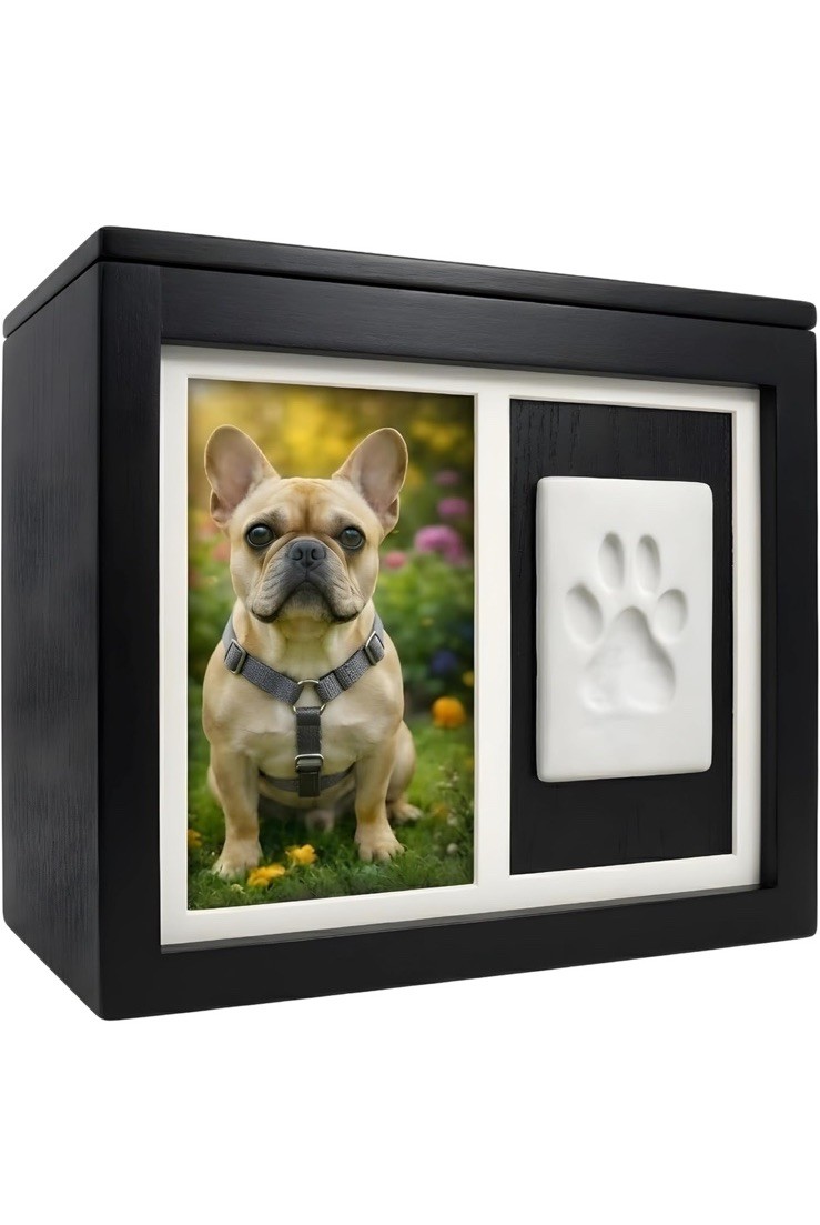 Personalized Paw Print Memory Box for Dogs and Cats – Includes Urn and Clay Kit