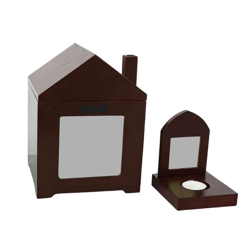 Natural Pet Memorial Box Dog Cats Urn For Storing Ashes Furs And Keepsakes