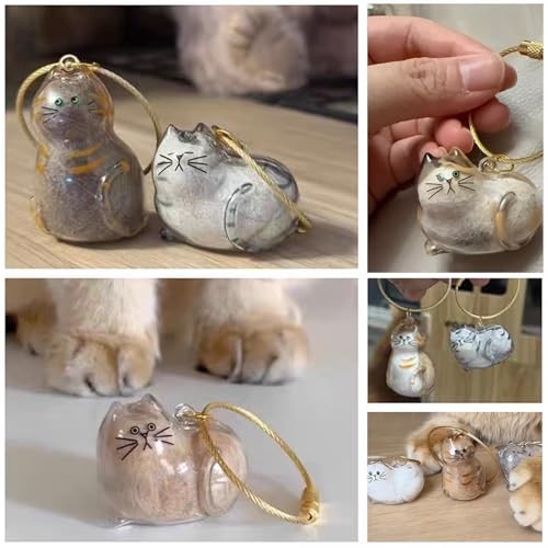 Kitten Style Cat Hair Keychain with Tweezer – Cute Cat Hair Keepsake
