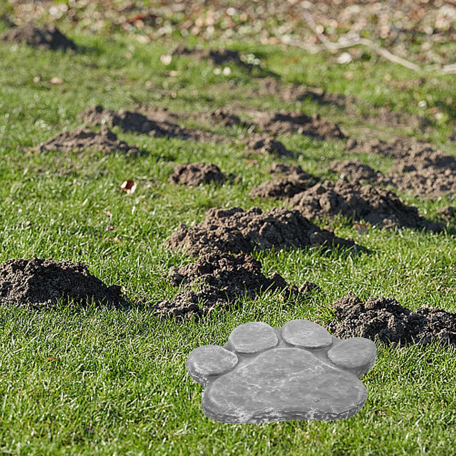 Pet Tombstone Memorial Stone Dog Paw Print Sculpture Lightweight Outdoor Gard…