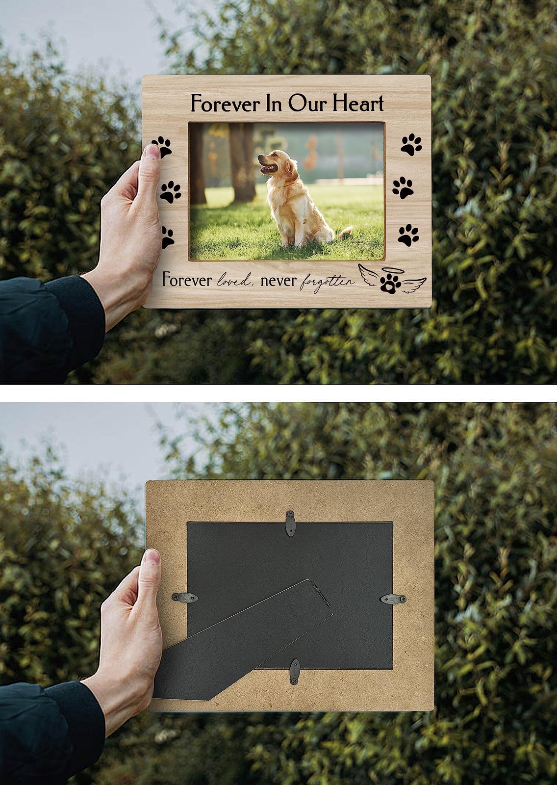 Forever in Our Heart Pet Memory Picture Photo Frame, Cat & Dog Memorial Pictu…