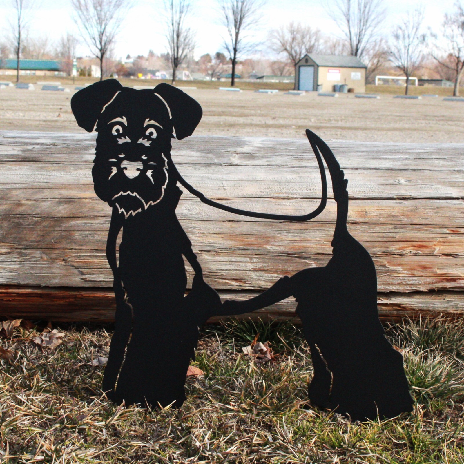 Welsh Terrier Black Metal Dog Silhouette