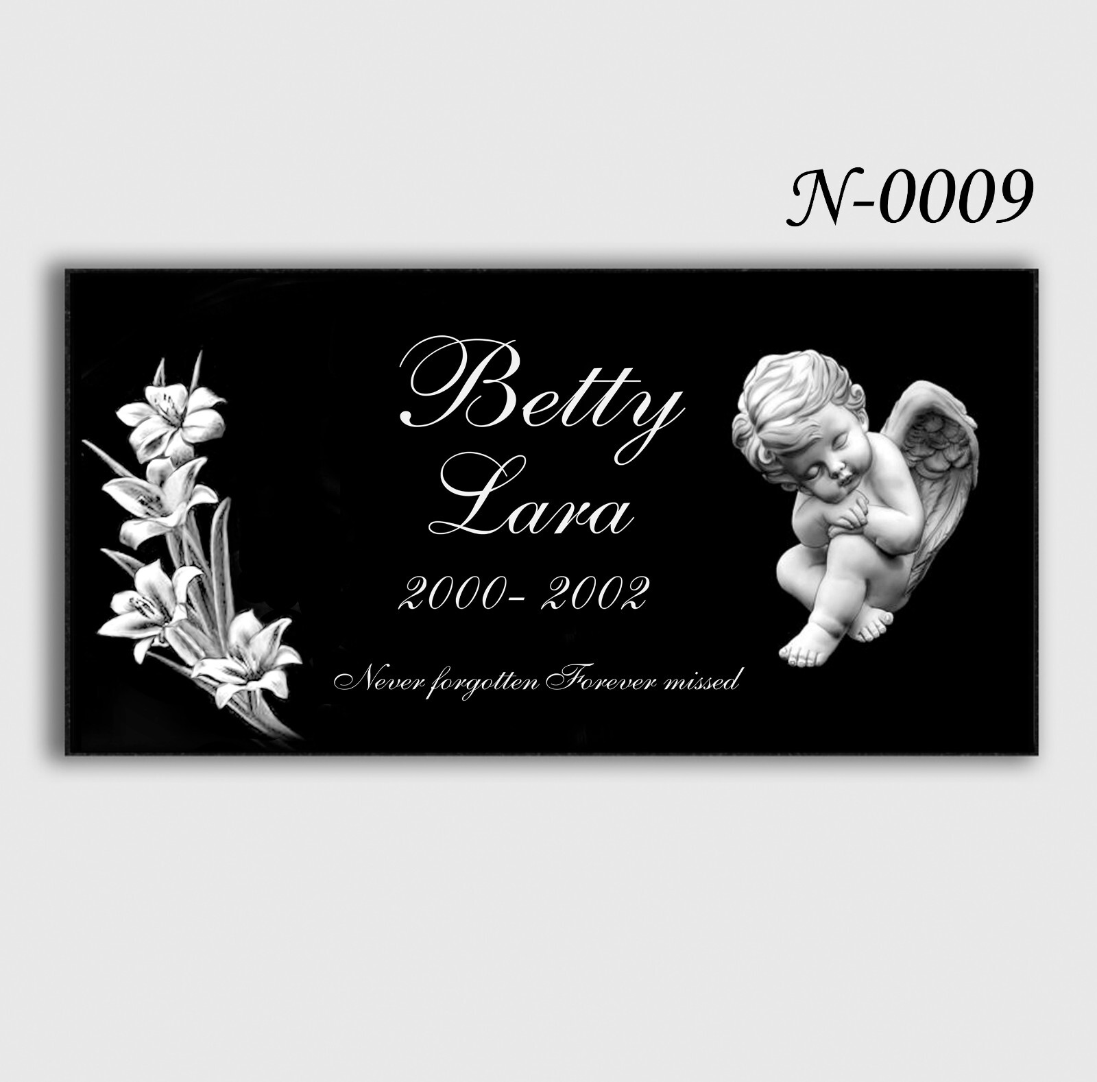 16″х8″х3″ inch Large Pet Headstone  Diamond Engraved on the Grave Marker Granite