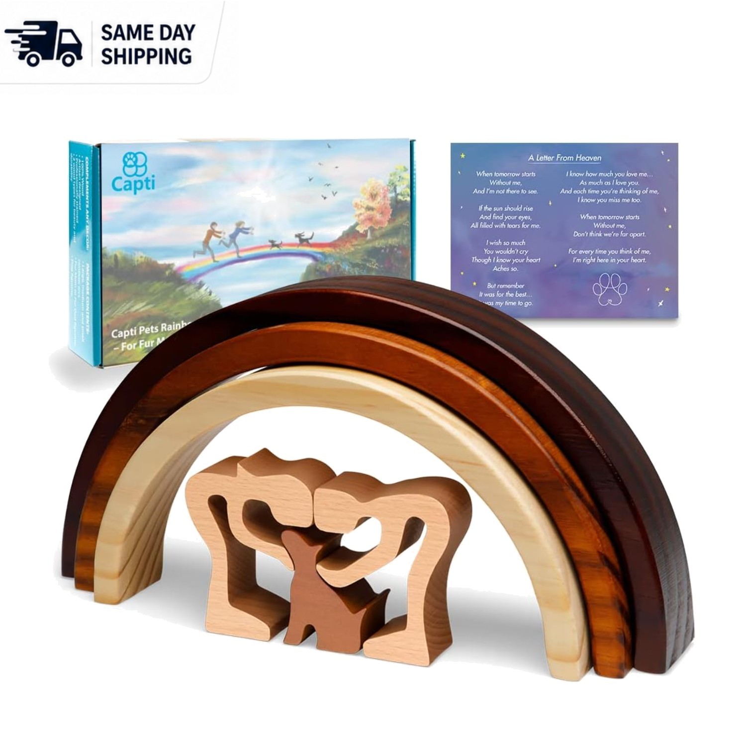 Handcrafted Rainbow Bridge Dog Memorial Gift – Remembrance Keepsake for Pet Loss