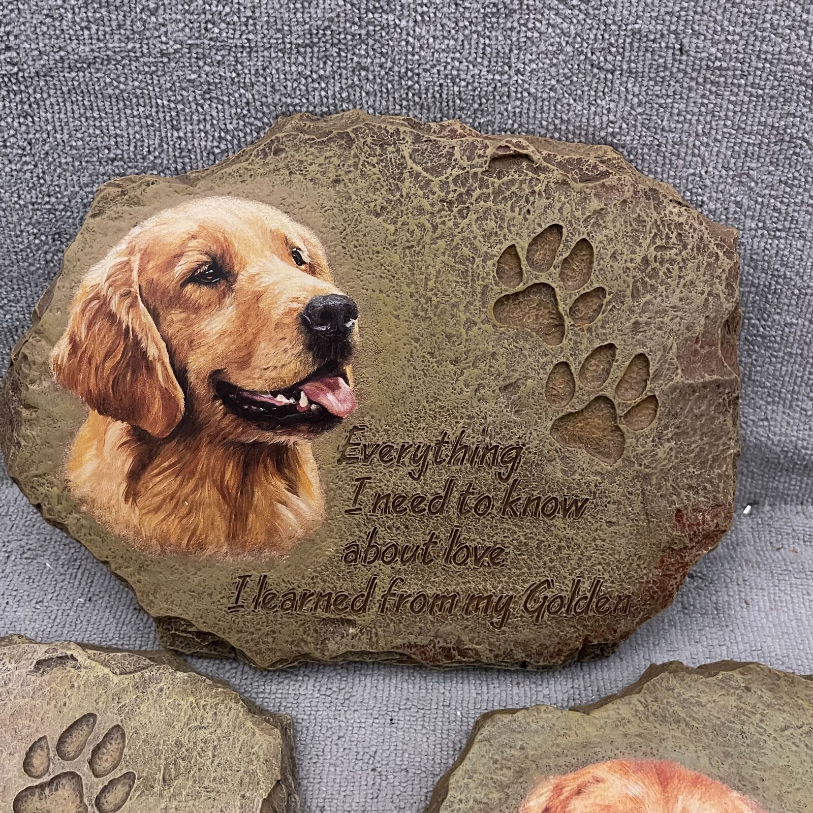 Golden: Forever in Our Hearts by Linda Picken Art Pet Memorial Portrait Set 0f 3