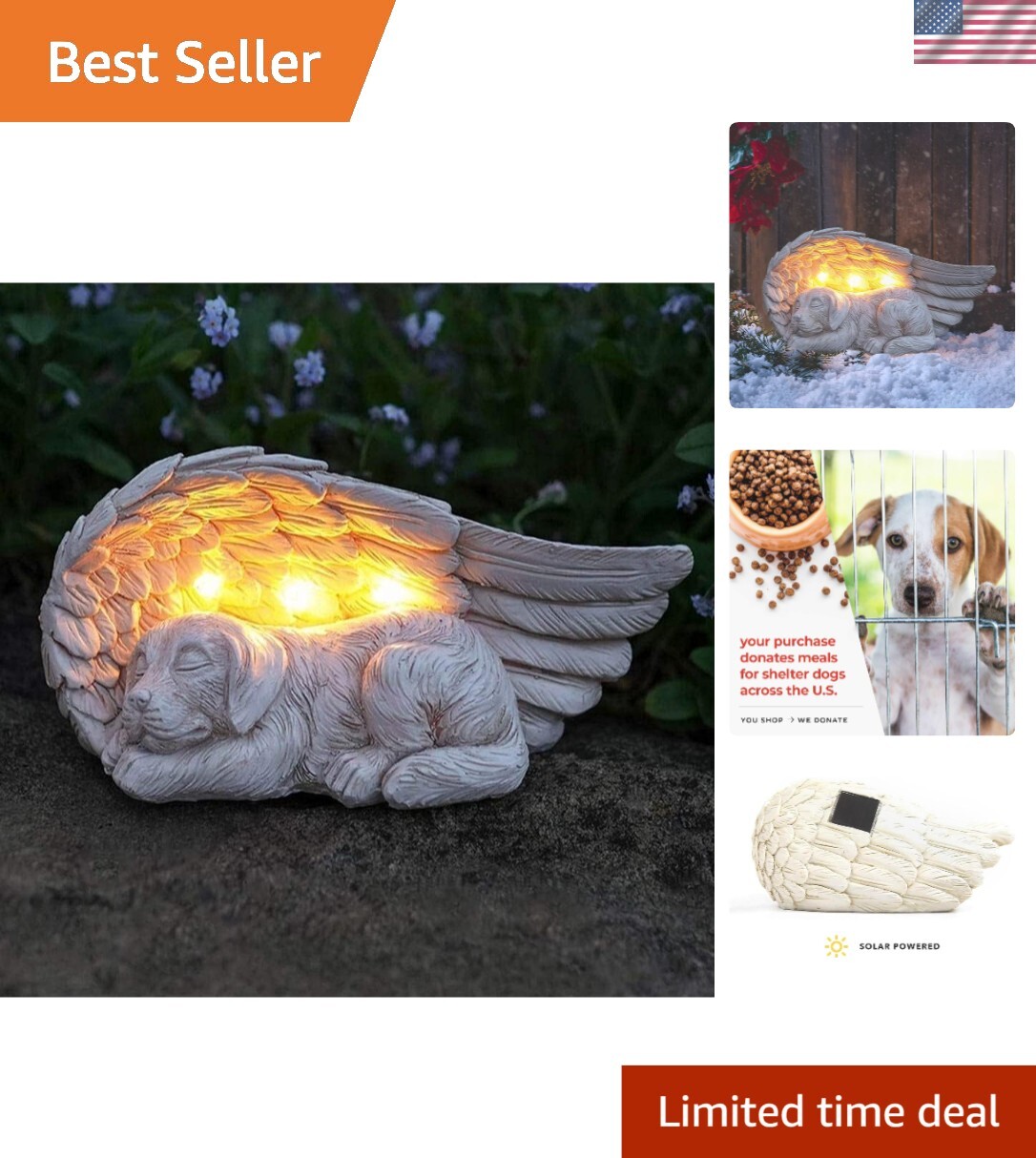 Weather-Resistant Dog Memorial Garden Angel Solar Light – Thoughtful Gift