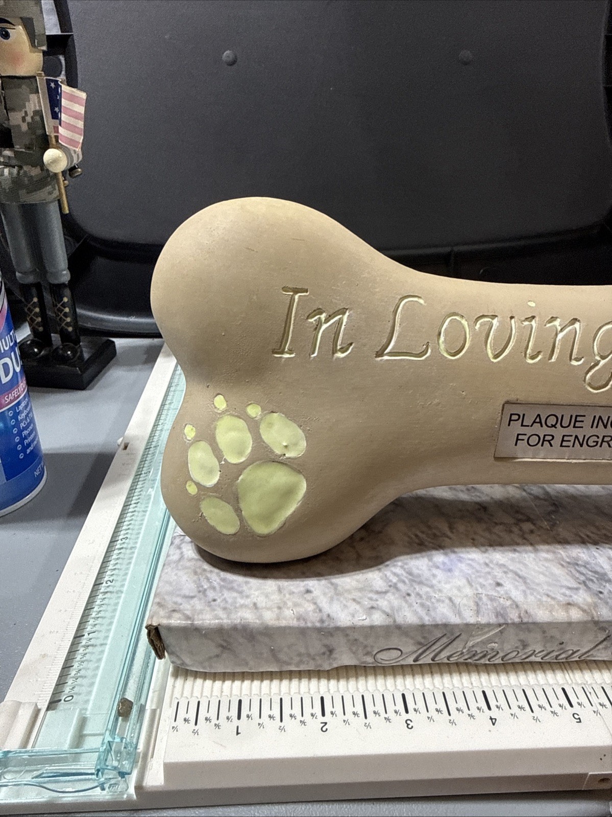 Dog Memorial Bone Pet Grave Marker Glows In The Dark Engraveable Memorial Gift