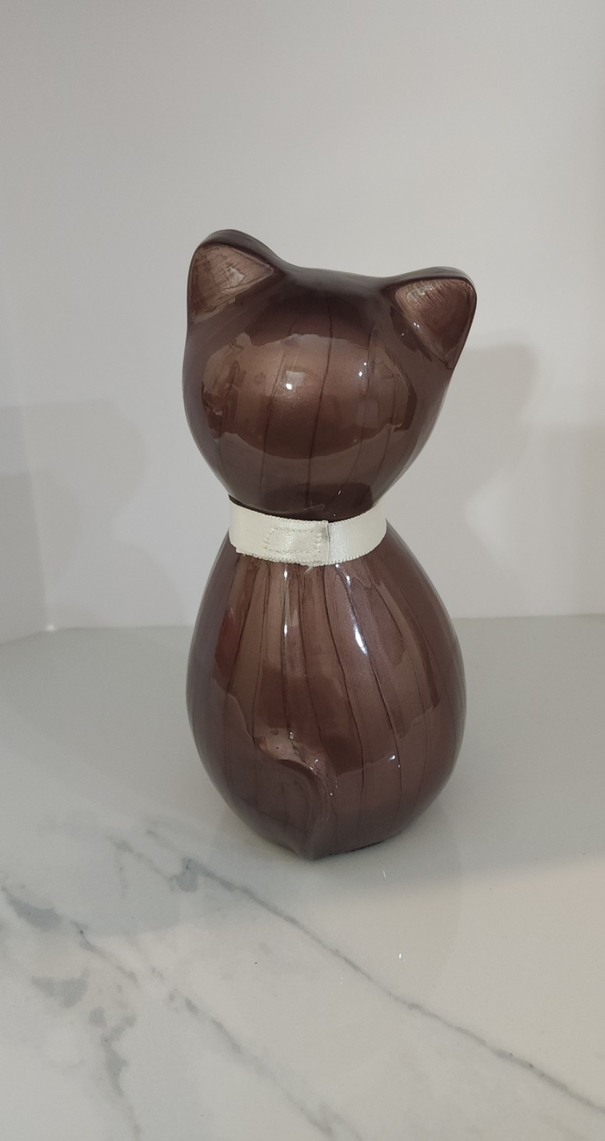 Bronze Cat Urn For Pet Ashes Hand Applied Resin Over Metal Cat Statue