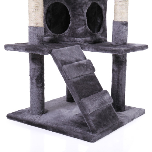 Cat Tree Cat Tower With Catching Ball, Plush Mat, Ladder And Indoor Cat Apartmen