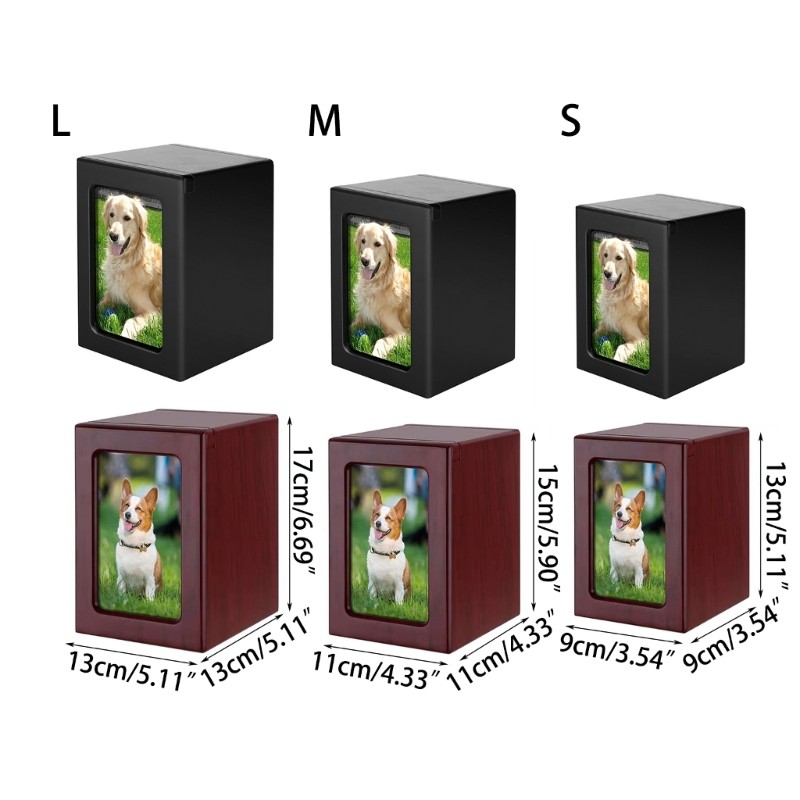 Cats Dogs Pet Ashes Single Box Solid Can Place Photos Commemorative Box