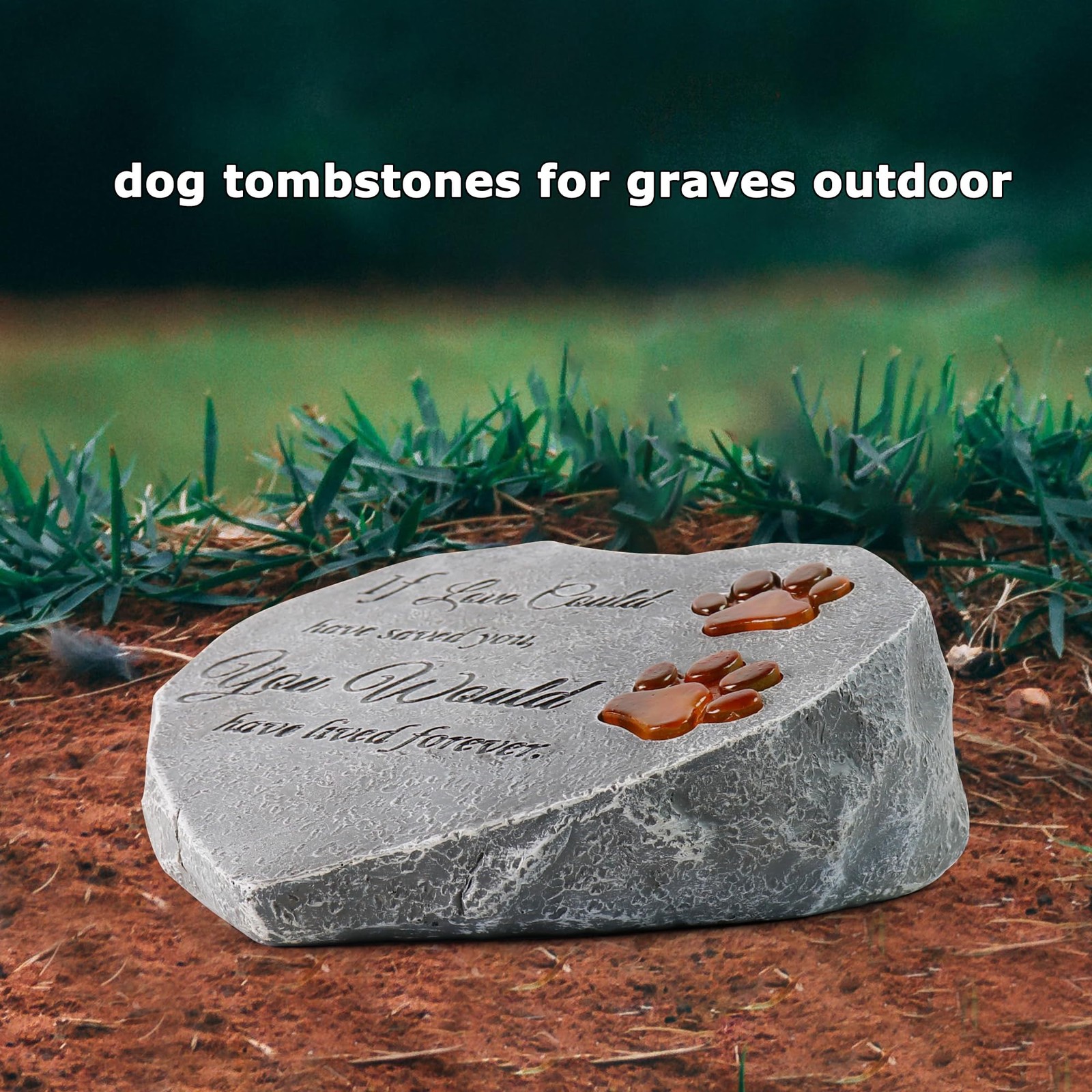 Solar Light Pet Memorial Stones Heart Shaped Dog Grave Markers Outdoor, Shinn…