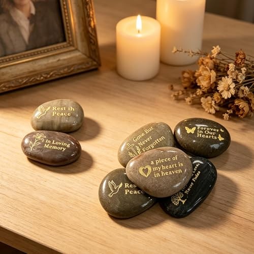 Pcs 1.97 Inches Memorial Stones for Loved Ones, Celebration of Life Ideas 60