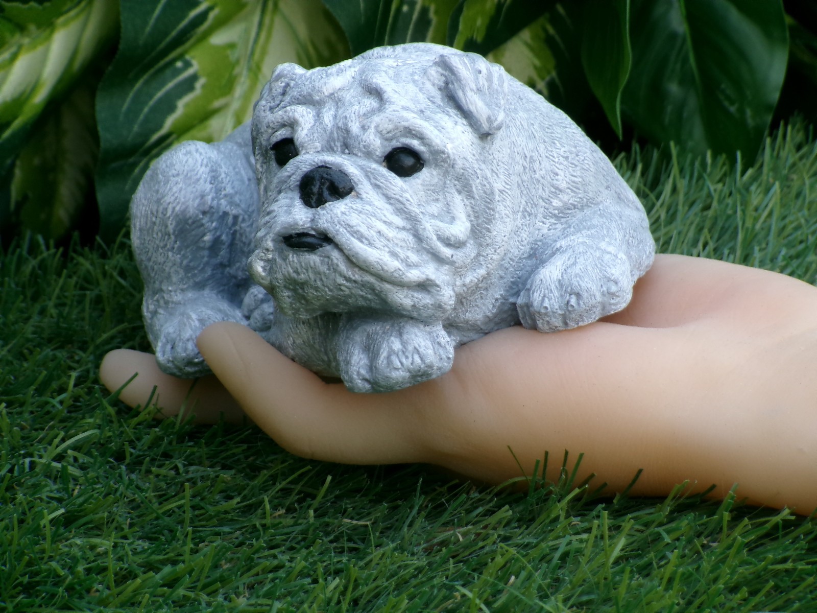 Bulldog Urn Decoration Solid Concrete Pet Loss Memorial Stone Gift made in USA