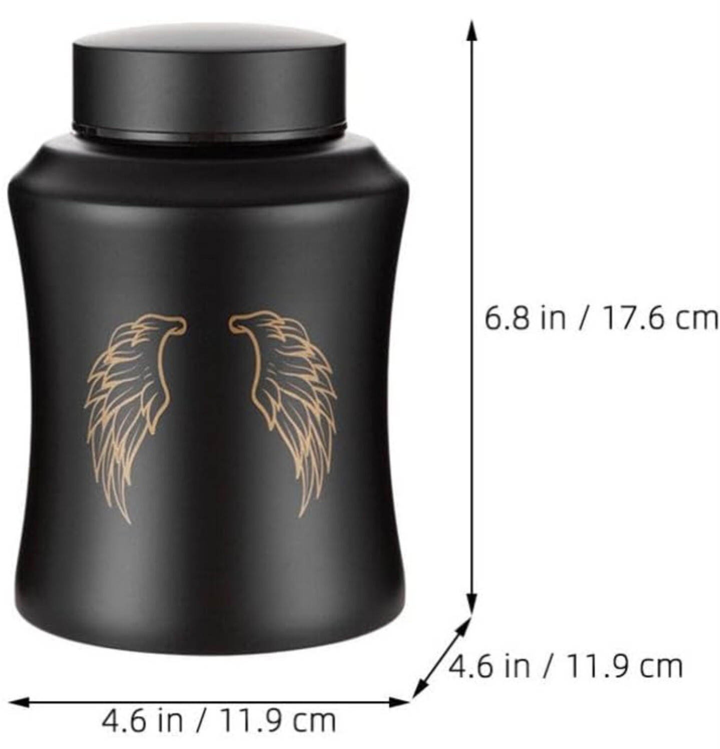 NEWDREAM Pet Urn Metal Matte Black