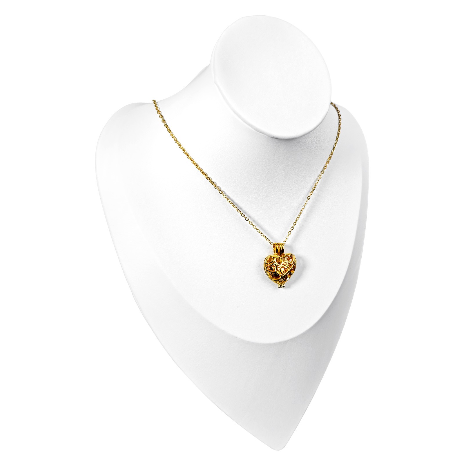 Gold Paw Print Heart Pet Ashes Memorial Necklace with Inner Box For Dog&Cat