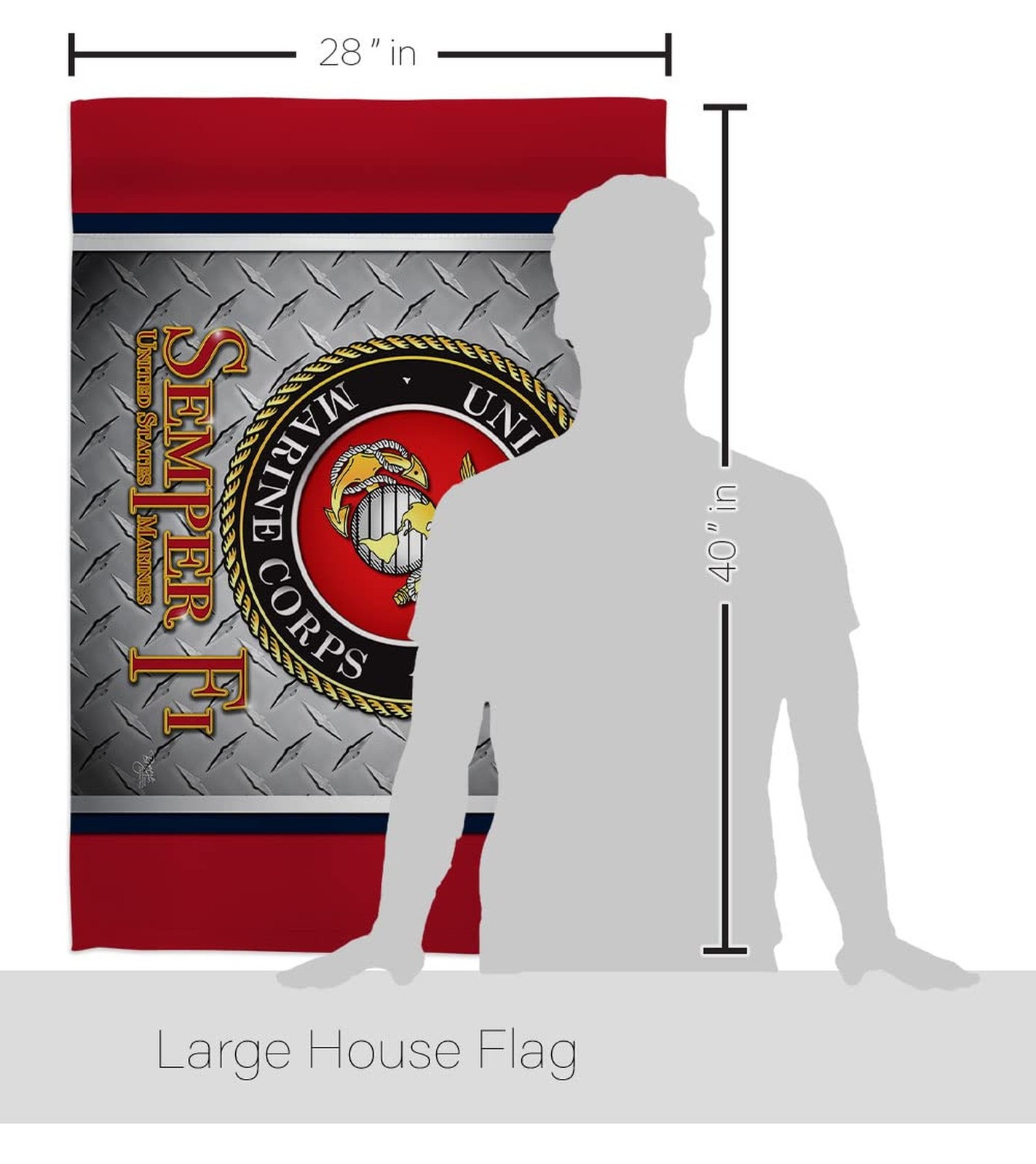 Semper Fi Memorial Day Gift Home Decor Banner Room Wall Patio Lawn Garden Fla…