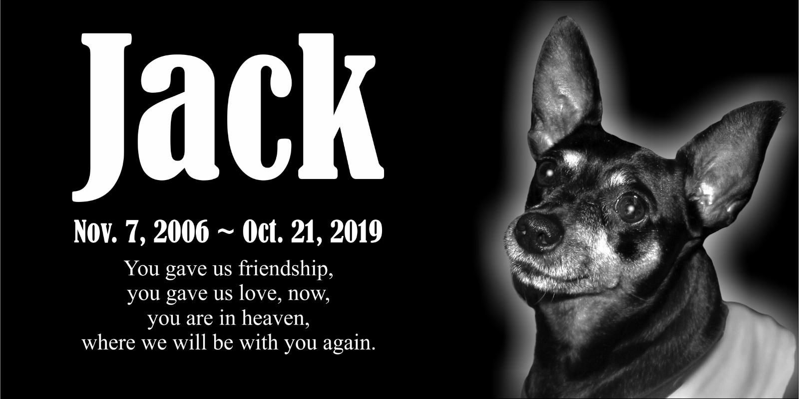 Personalized Pet Stone Memorial Grave Marker Granite Plaque Animal Human dog