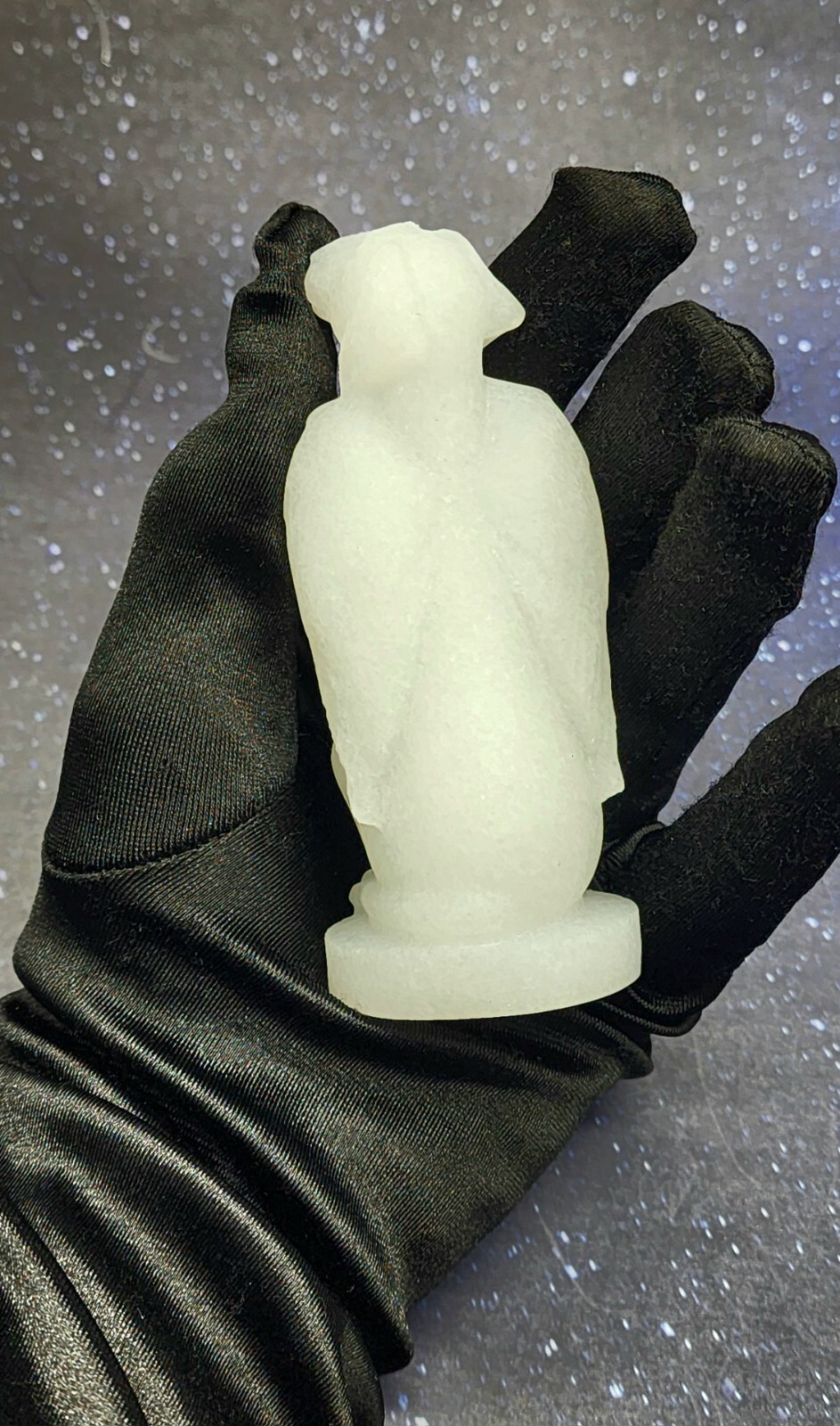 White Jade Winged Angel Dog Pet Memorial, Pet Loss Gift, Gemstone Carving
