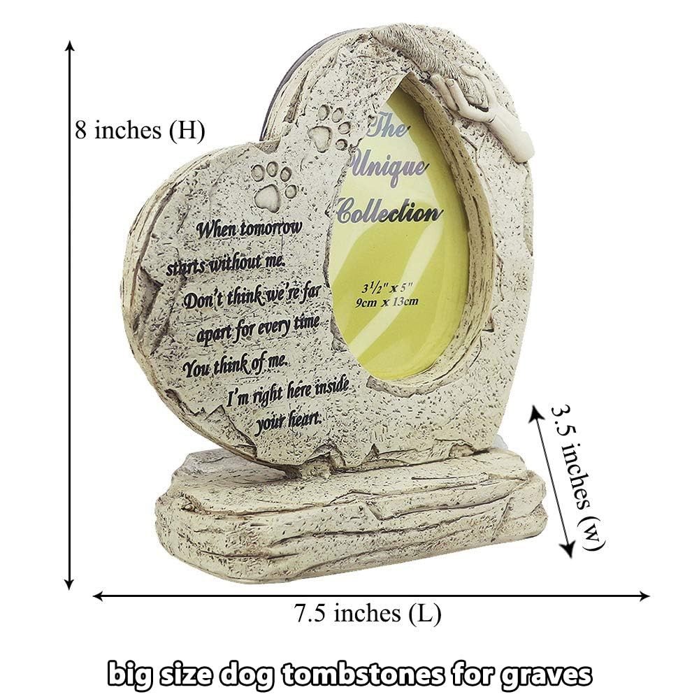 jinhuoba Heart Shaped Pet Memorial Stones for Dogs, Dog One size, White