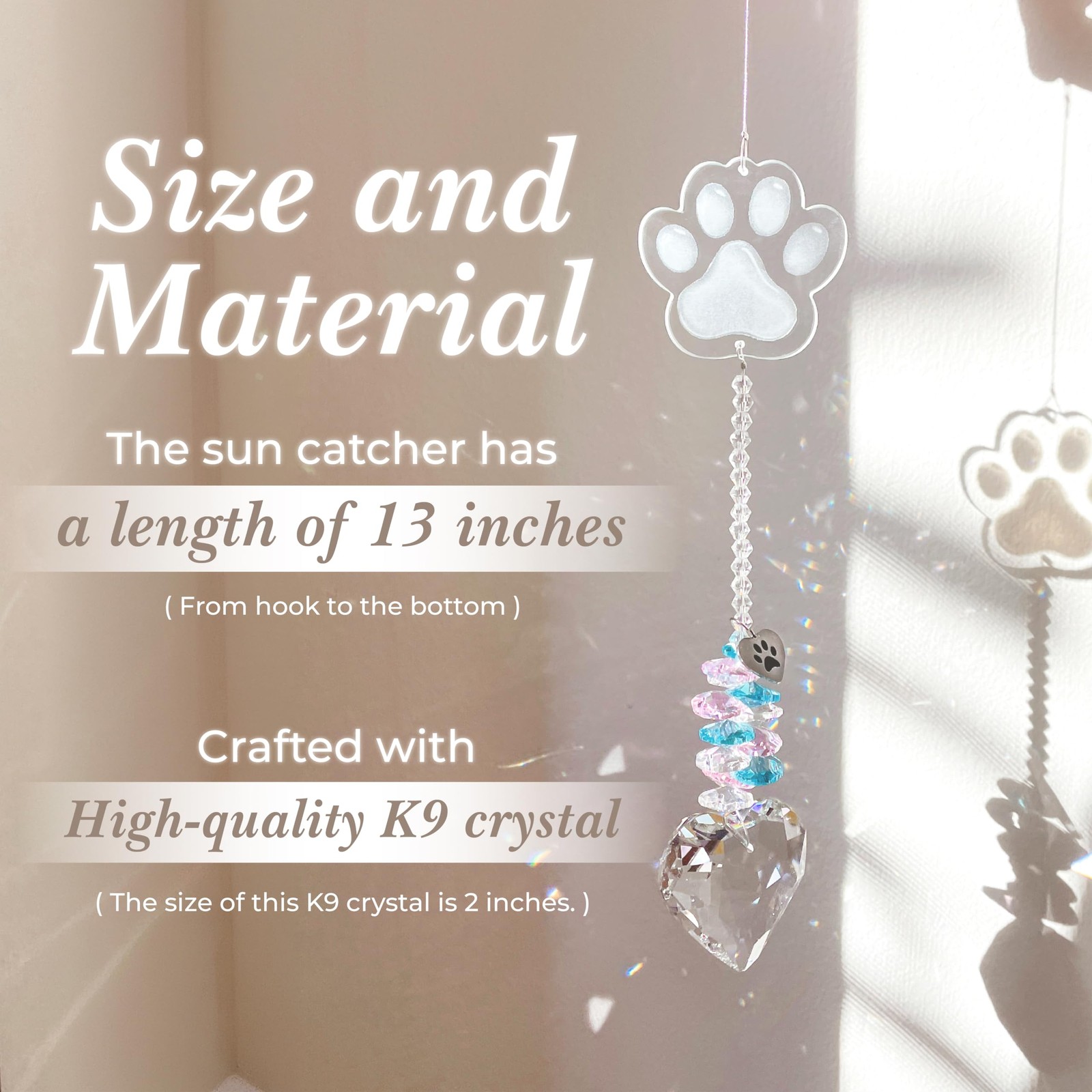 Dog Memorial Gifts for Loss of Pet Sympathy Gift Suncatcher, Clear