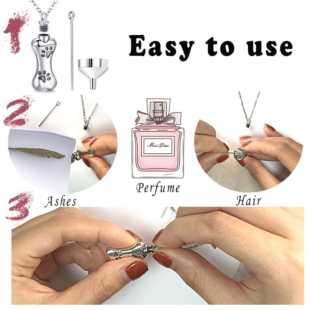 Aniu Dog Cremation Jewelry For Ashes 925 Sterling Silver Urn Necklace For Women