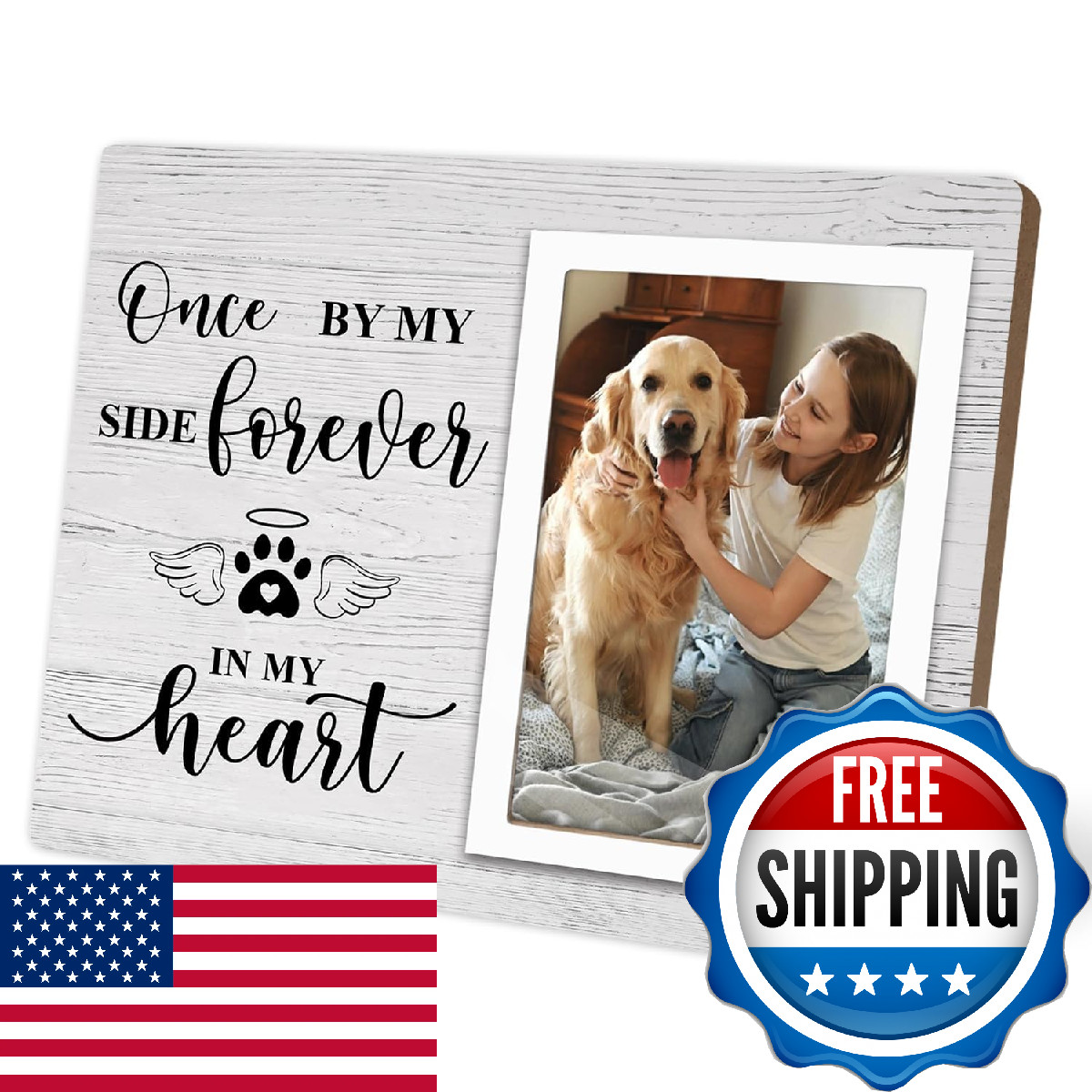 Klytink Pet Memorial Picture Frame Cats Or Dogs Wooden Picture Frame Memorial