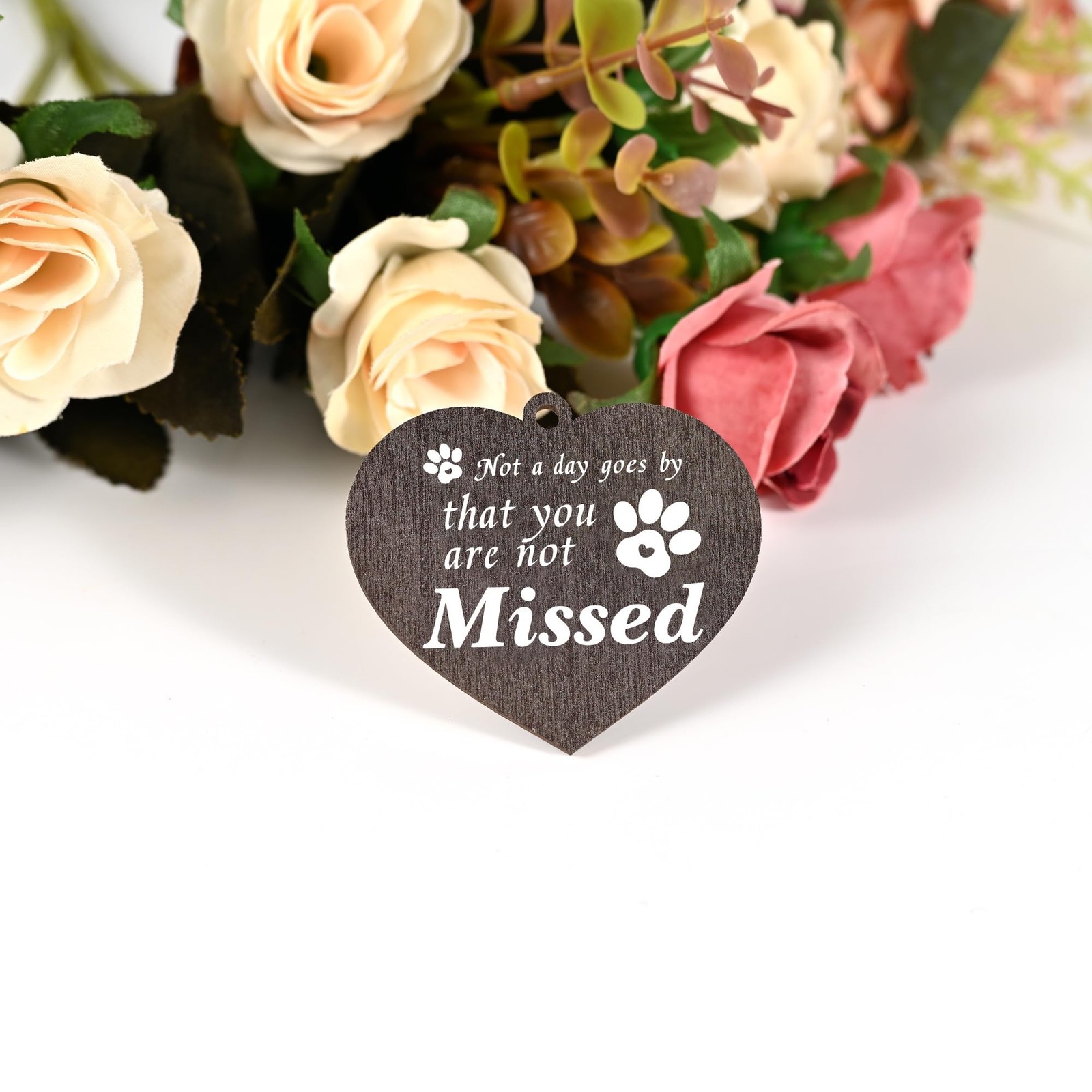 ATOBART Pet Memorial Gifts for Loss of Dog or Cat, Twin Rotating Wooden Pictu…