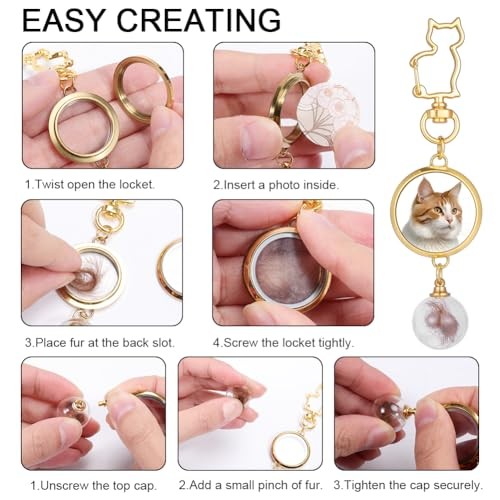 Glass Gold Pet Hair Ashes Keychain for Cats – Pet Fur Keepsake