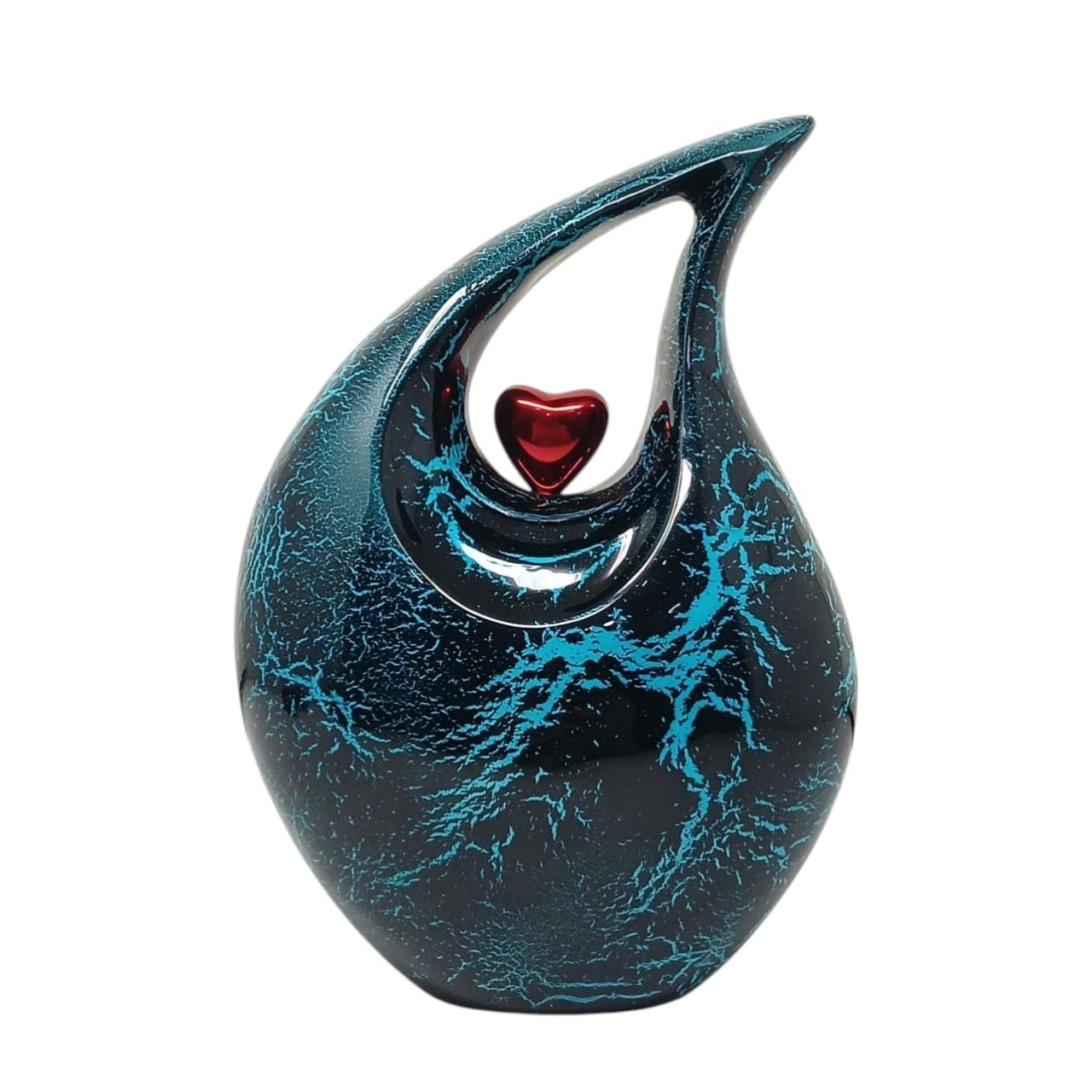 Blue Teardrop Large Urns for Human Ashes/Medium Urn with Red Heart/Cremation