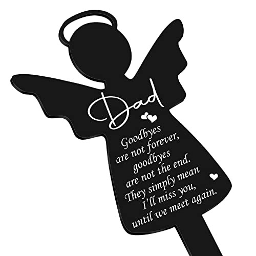 Dad Memorial Grave Marker Acrylic Angel Garden Stake Waterproof Cemetery