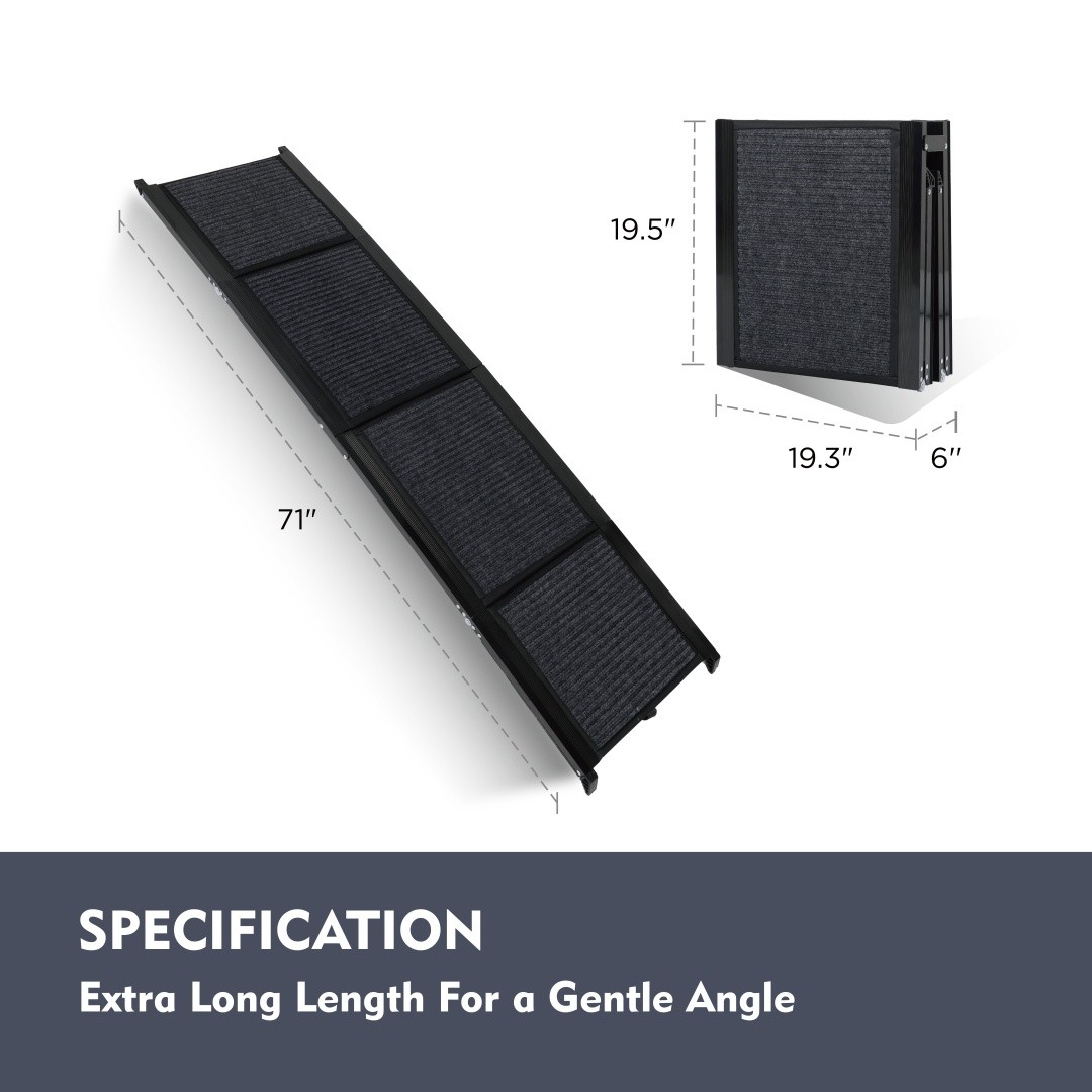 Dog Ramp For Car 71 Long 19.5 Wide Portable Dog Ramps For Large Dogs With Non-S