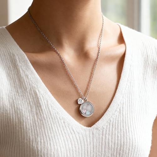 Pet Fur Memorial Necklace – Dog Cat Ashes Hair Keepsake – Small