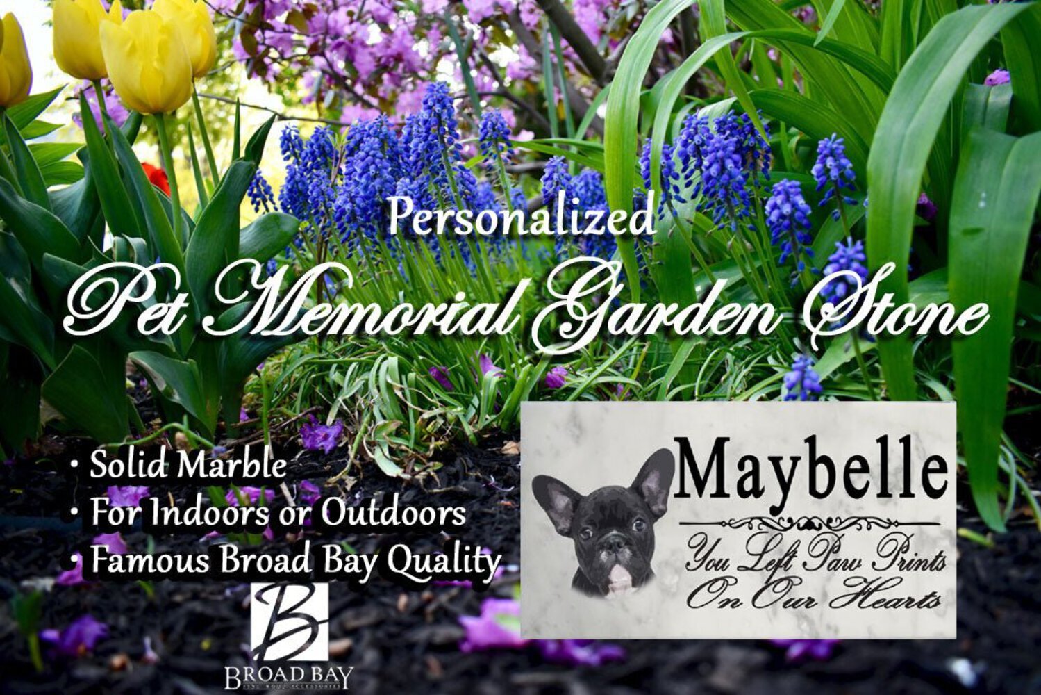 French Bulldog Memorial Stone Personalized Garden Plaque Grave Marker Outdoor or