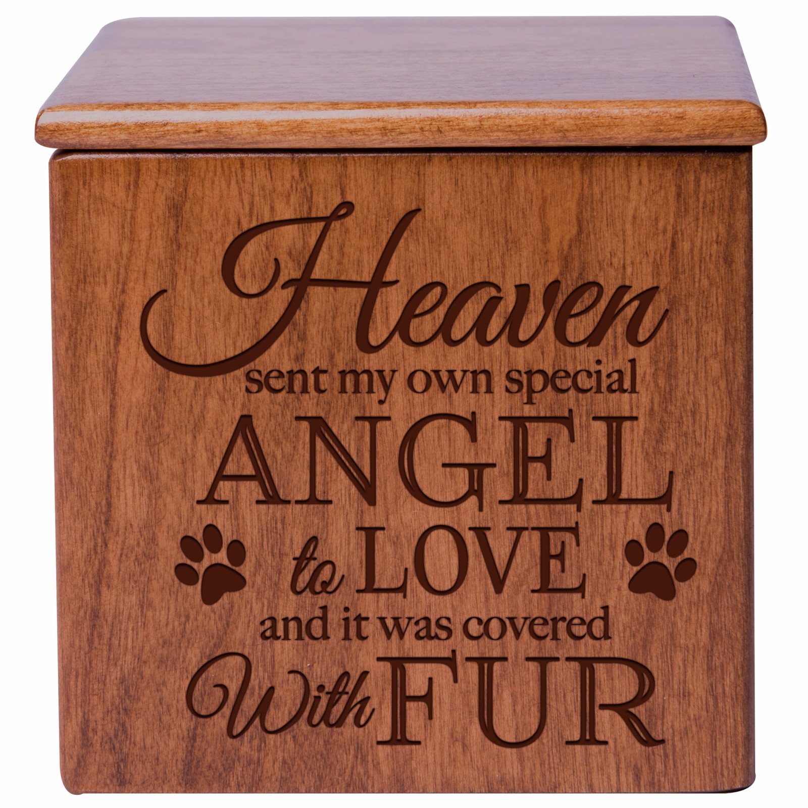Wooden Memorial Cremation Urn Box For Pet Ashes 3.5″- Heaven Sent My Own Special