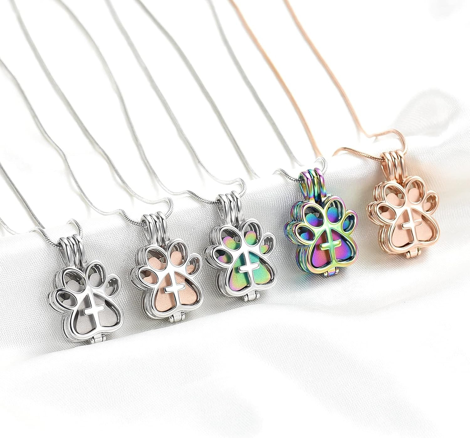 Pet Cremation Jewelry for Dog/Cat Paw Stainless Steel Memorial Locket Urn Neckla