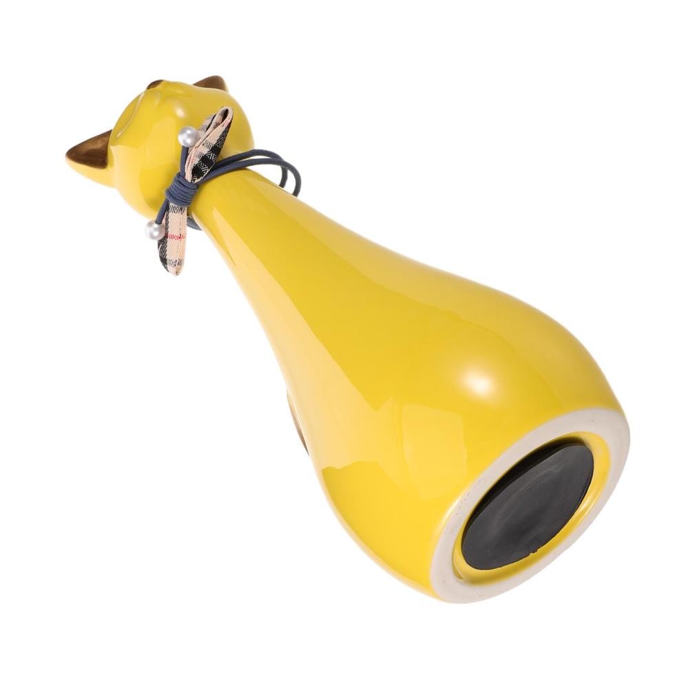 Yellow Ceramic Funeral Urn for Pet Ashes Small Decorative Keepsake Memorial Box