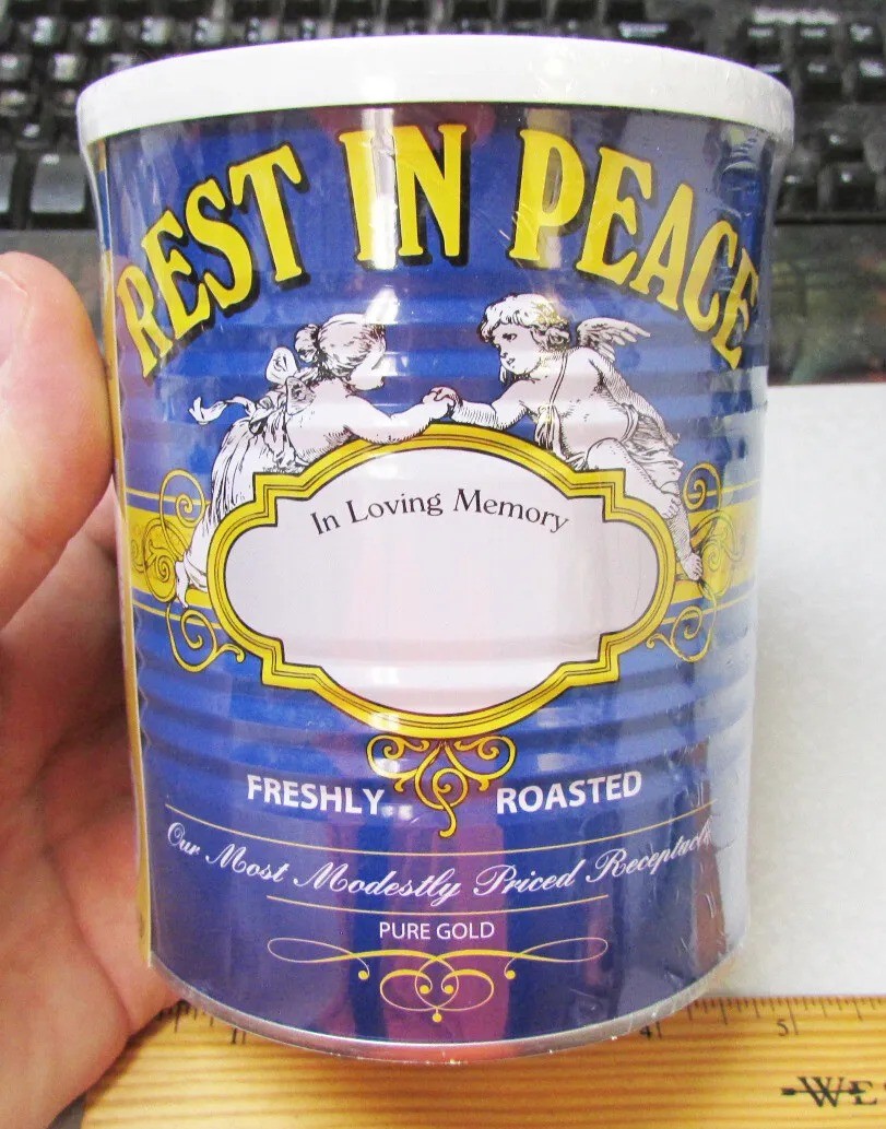 MODEST PET URN – Rest in Peace Cheap Funeral Service in a Can! – Archie McPhee