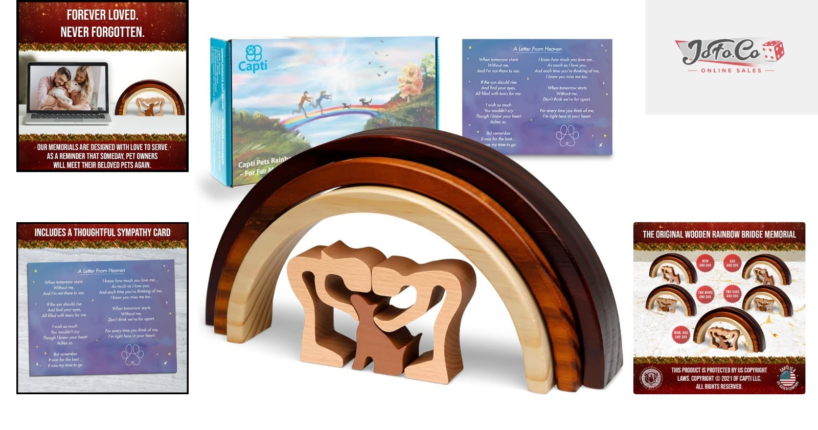 Handcrafted Wooden Rainbow Bridge Dog Memorial Gift for Heartfelt Remembrance