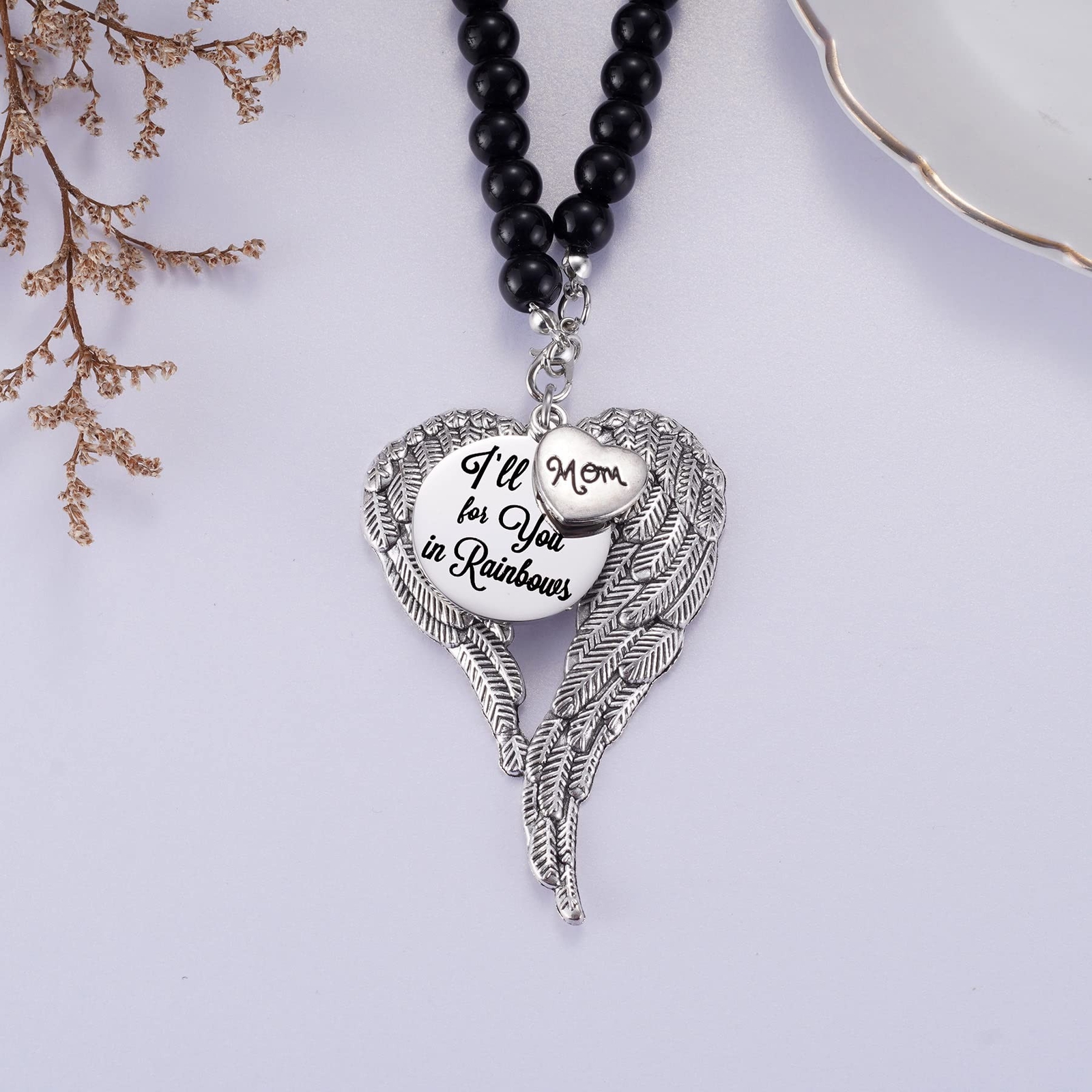 Loss of Mother Memorial Car Charm – Sympathy Rear View Mirror Hang Accessory …