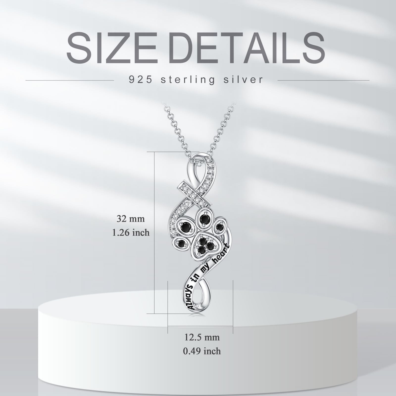 Pelovny Pet Cremation Jewelry For Ashes Dog Cat Paw Print Urn Cross Necklace