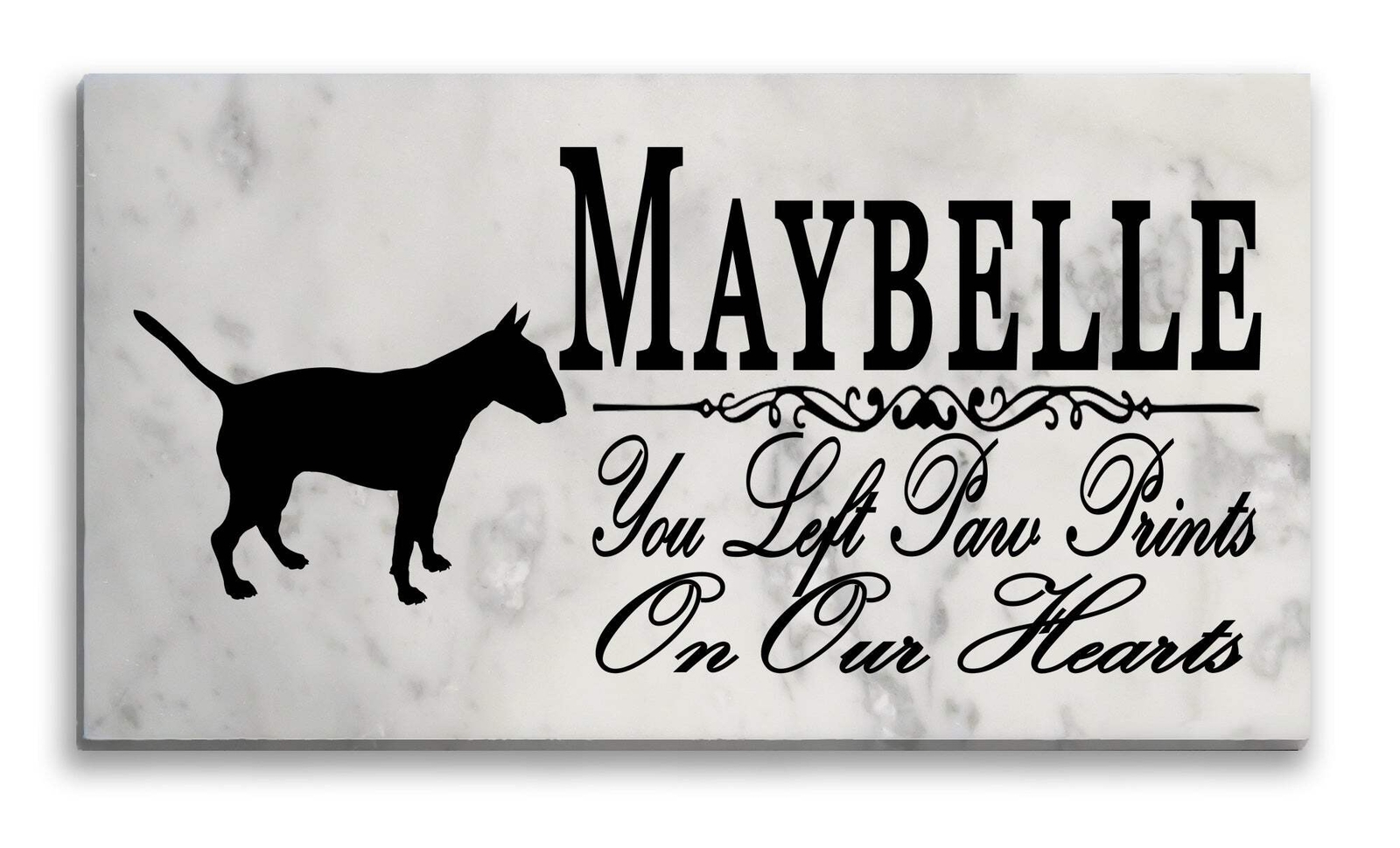 Bull Terrier Memorial Stone Plaque Personalized You Left Paw Prints On Our Heart