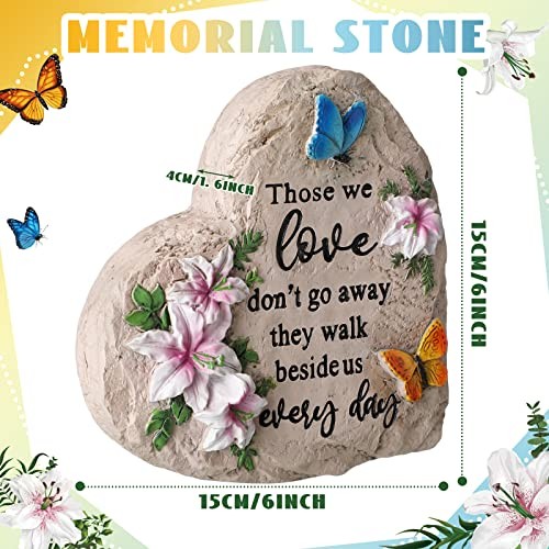 Memorial Garden Stone Sympathy Gift for Loss of Loved One Stepping 6 Inch