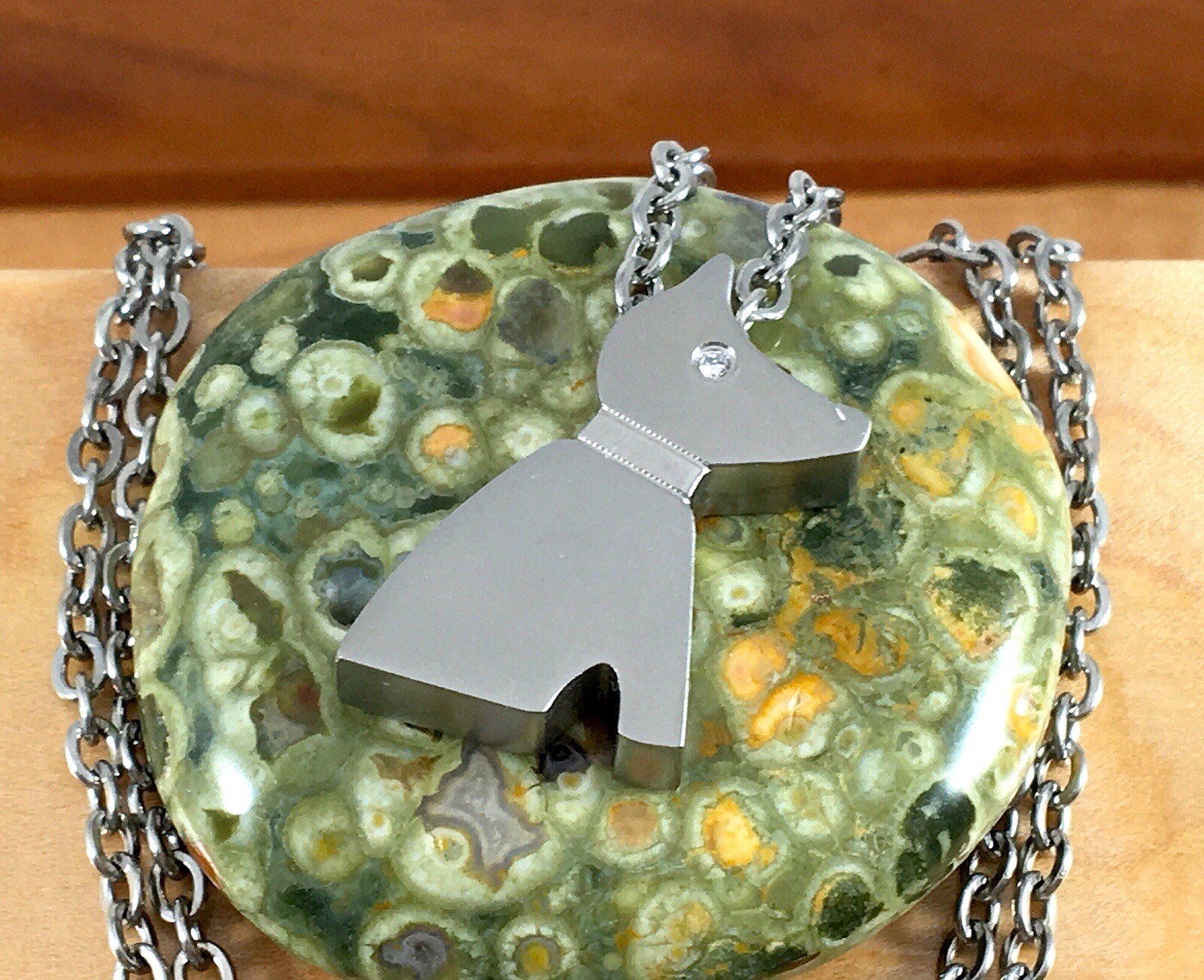 Dog Cremation Necklace Crystal Eye Urn Jewelry Pendant for Ashes Cremains Loss