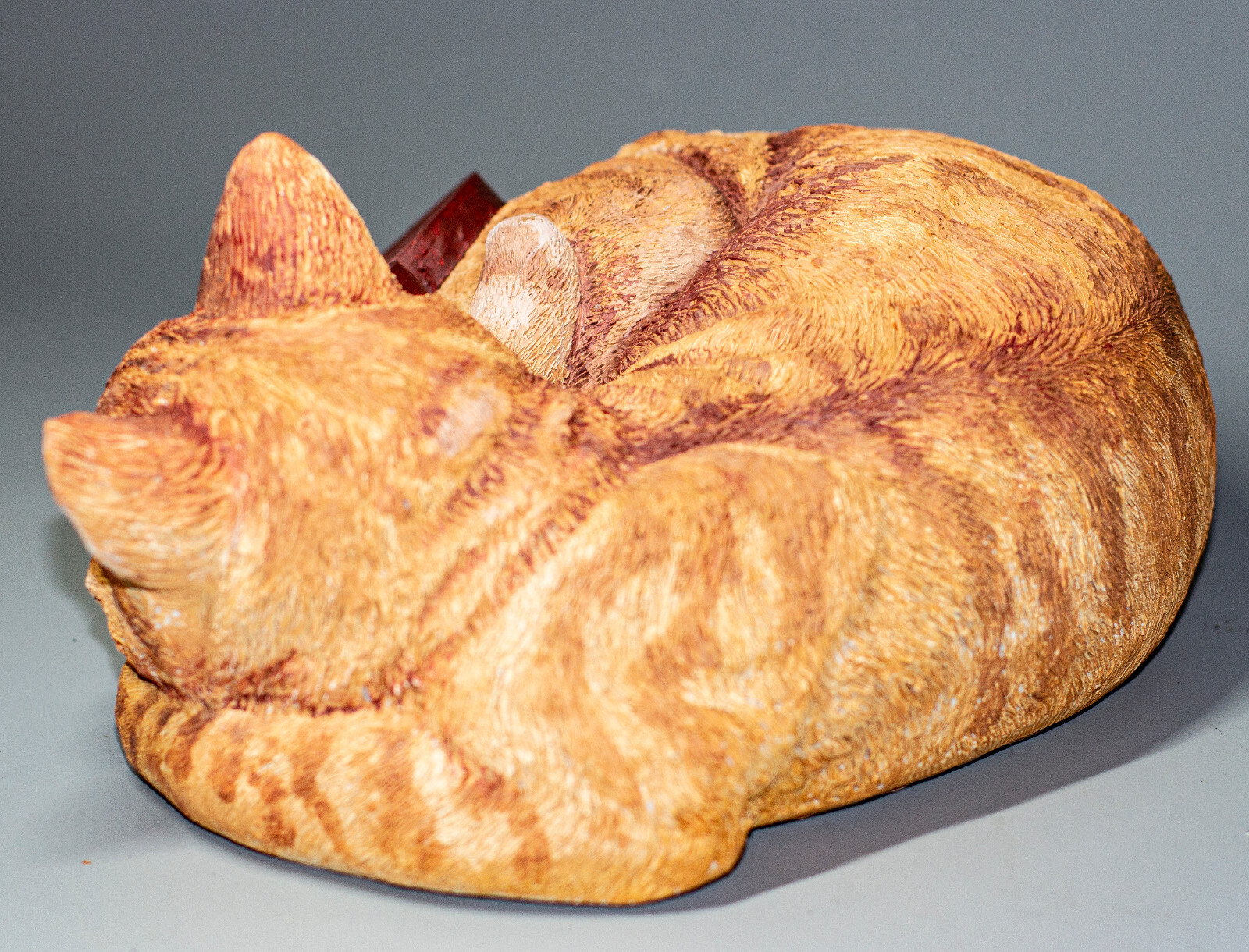 Orange Cat Urn Ashes Pet Memorial Statue Grave Marker Heart Plaque Unique Casket