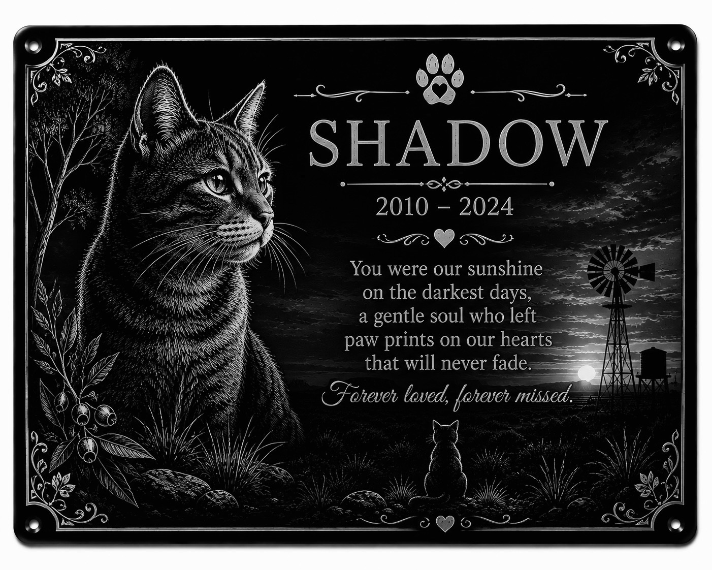 Personalised Pet Memorial Plaque Custom Photo Engraved Aluminium Dog Cat Horse