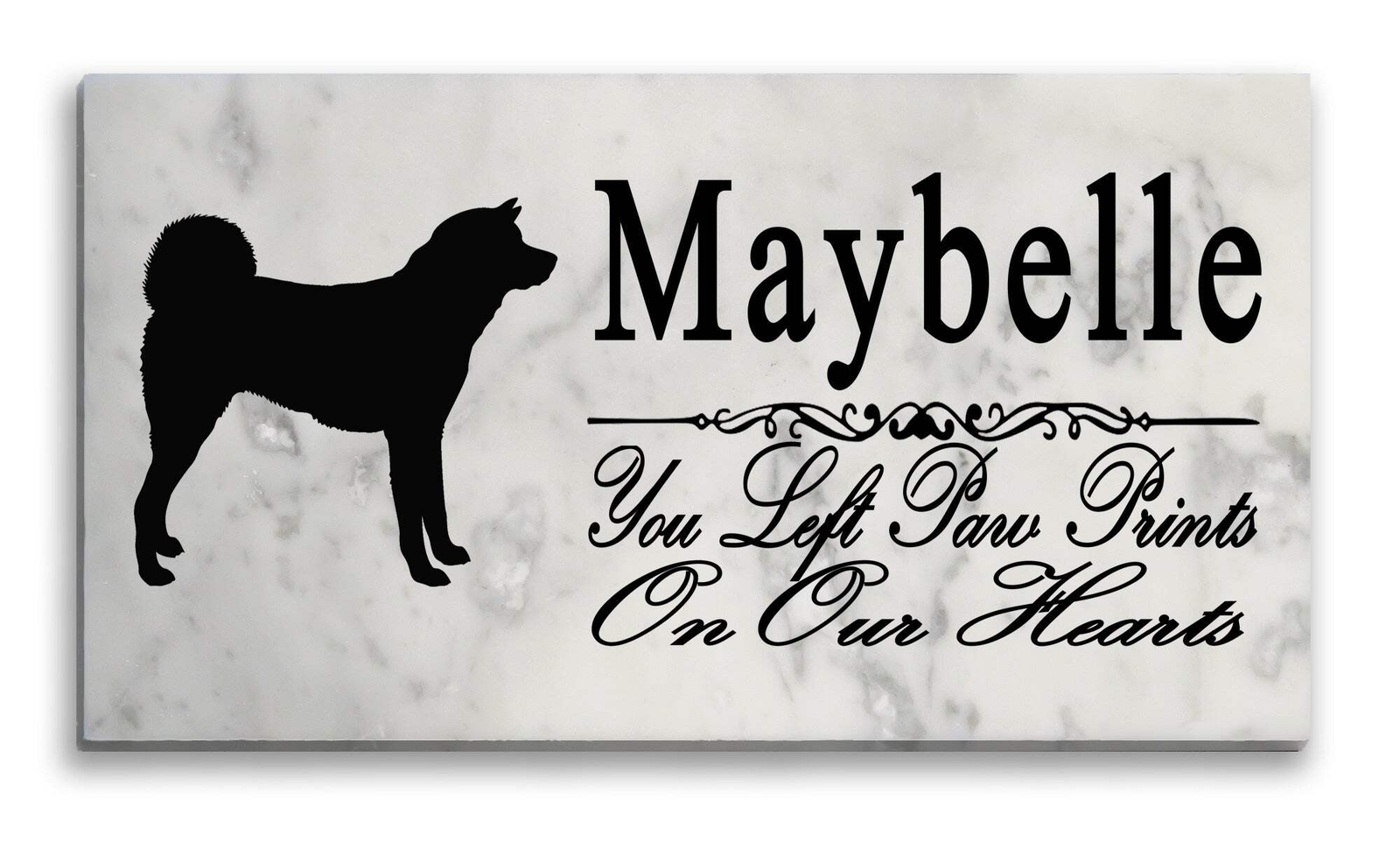 Akita Inu Memorial Marble Stone Plaque Personalized Dog Garden Plaque Custom Gra