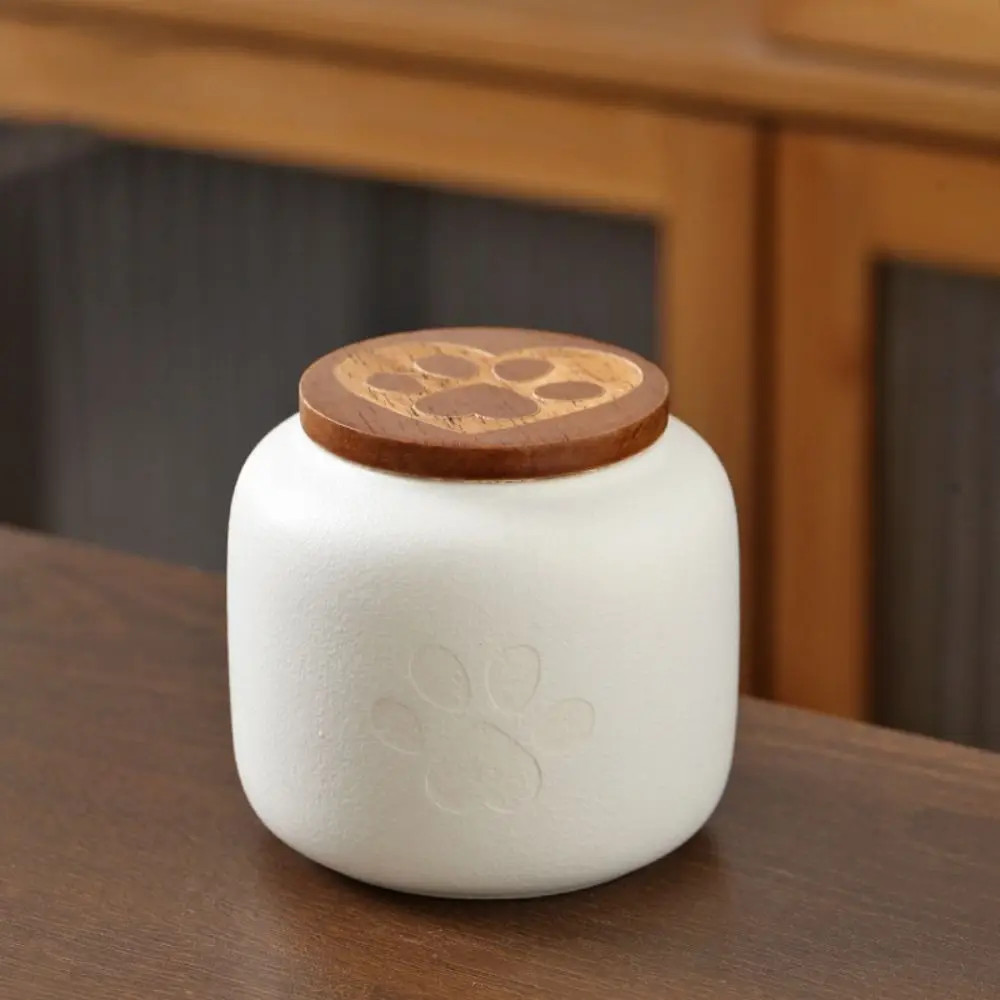 Cute Ceramic Pet Urn Memorial Ashes Box with Lid Moisture Proof