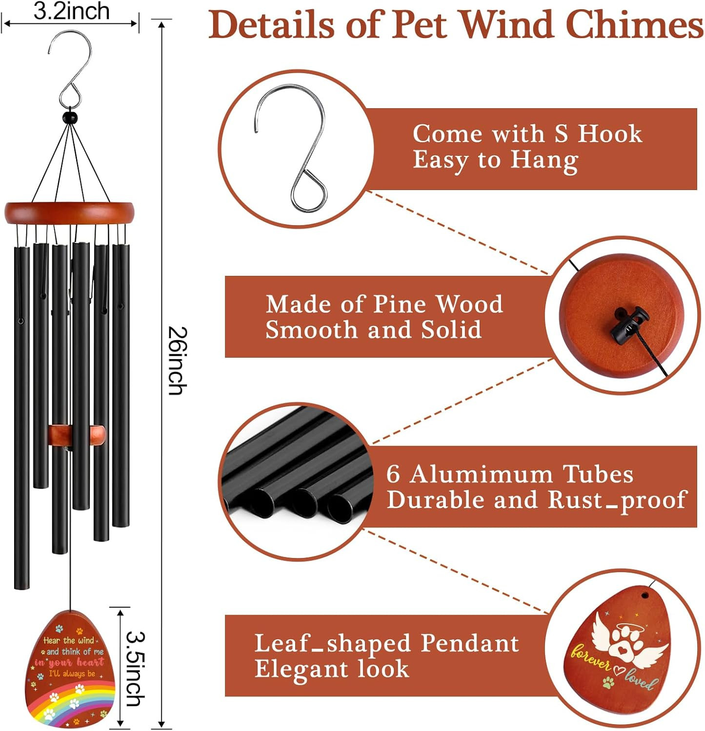 Dog Memorial Wind Chimes and Shadow Box, Pet Memorial Gifts for Dogs, Loss of Do